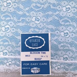Vintage QUAKER LACE Tablecloth New in Box Blossom Time 54x72 White - #9913